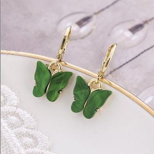 Green Butterfly Earrings